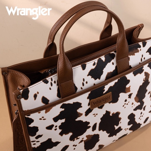 Wrangler Carry-All Large Tote Work Tote /Crossbody - Cow-Brown NWT - Picture 4 of 8